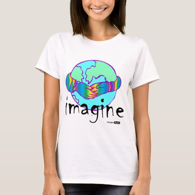 Camiseta imaginen la paz mundial (Anverso)