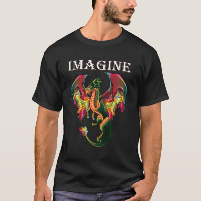 Camiseta Imaginen Ser Un Ala Mágica De Fuego Dragón (Anverso)