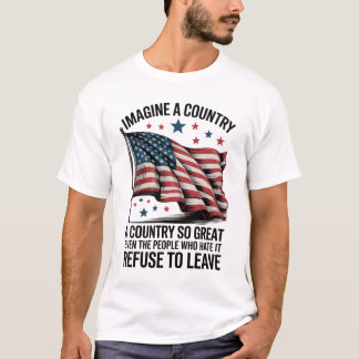 Camiseta Imagínese un país tan grande bandera estadounidens