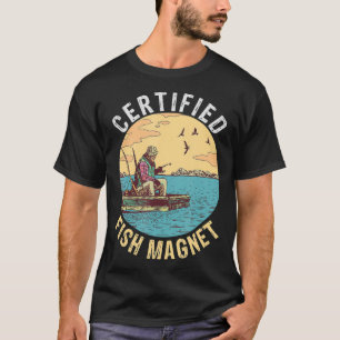 Camiseta Imán de pescado certificado un regalo de pesca div