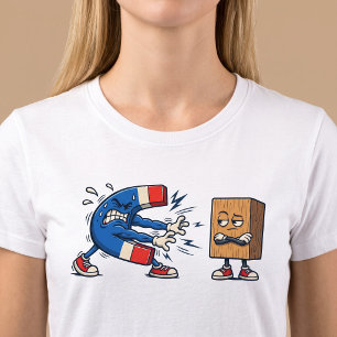 Camiseta Imán vs Bloque de Madera Divertido
