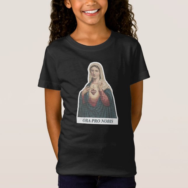 Camiseta Immaculate Heart of Mary Ora Pro Nobis Icon (Anverso)