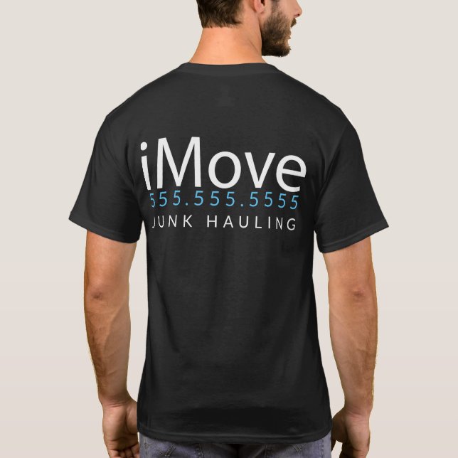 Camiseta iMove. Transportista de la basura. Promo Merch del (Reverso)