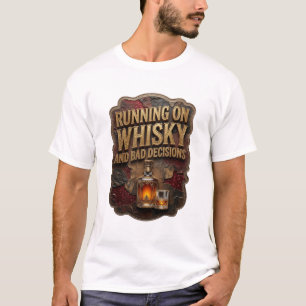 Camiseta Impactante CORRIENDO CON WHISKY Y MALAS DECISIONES