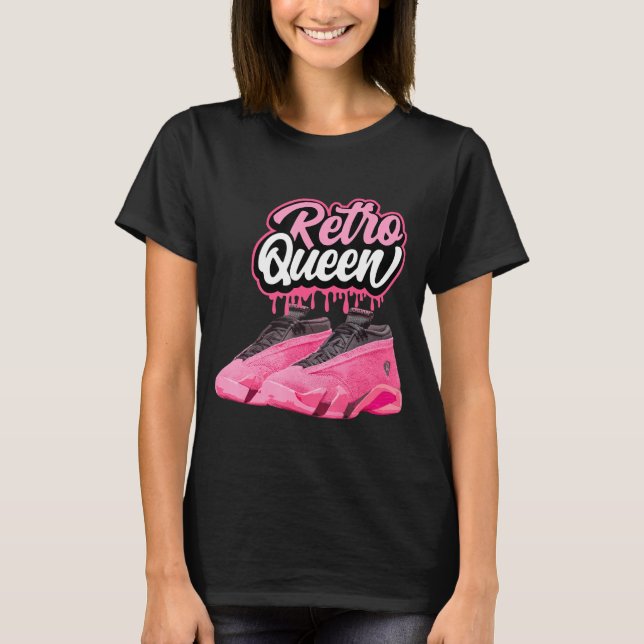 Camiseta Impactante partido de moda rosa 14's Tees Retro Qu (Anverso)