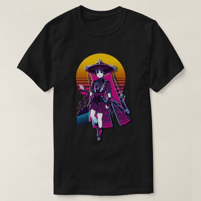 Camiseta Impacto Genshin - Retro Scaramouche 80 (Diseño del anverso)