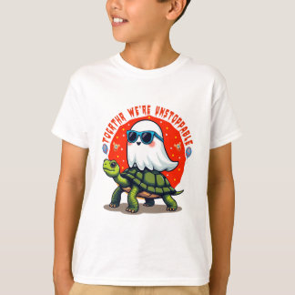 Camiseta Imparable diseño de aventura fantasma y tortuga