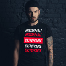 Camiseta Imparable repetición tipografía gimnasio motivacio