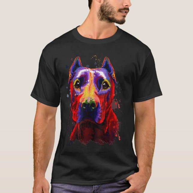 Camiseta Impecable Pitbull Terrier Dog Colorous Splash Port (Anverso)