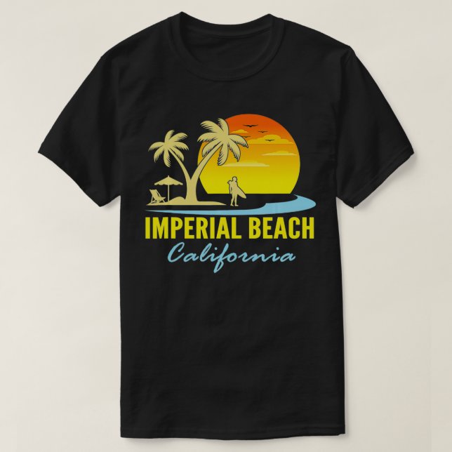 Camiseta Imperial Beach California Sunset Palm Trees Ocean  (Diseño del anverso)