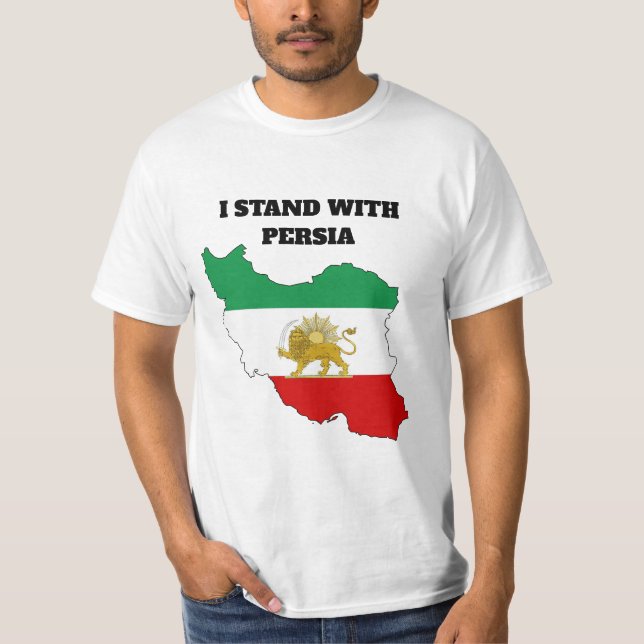 Camiseta Imperial Irán León y Sol Mapa (Anverso)
