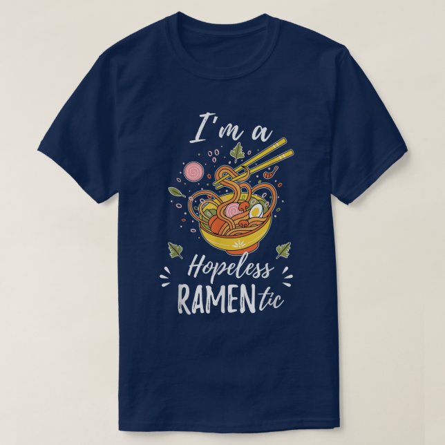 Camiseta Implacable pastel amenético de Kawaii Ramen Noodal (Diseño del anverso)