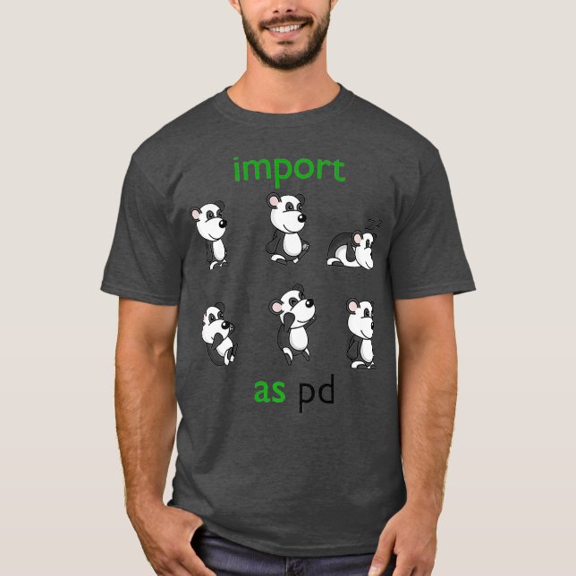 Camiseta importar pandas como pd Funny Data Science Library (Anverso)