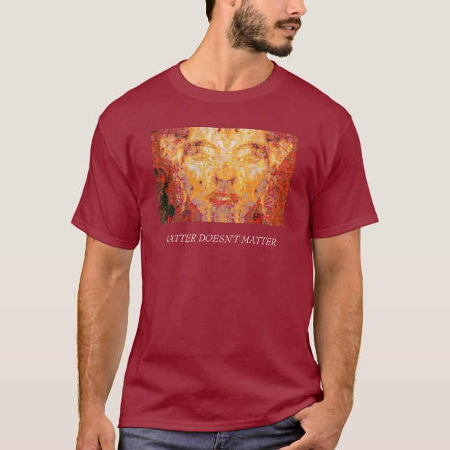 Camiseta IMPORTE NO IMPORTA Máscara Fractal en amarillo roj (Anverso)
