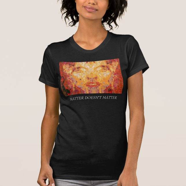 Camiseta IMPORTE NO IMPORTA Máscara Fractal en amarillo roj (Anverso)