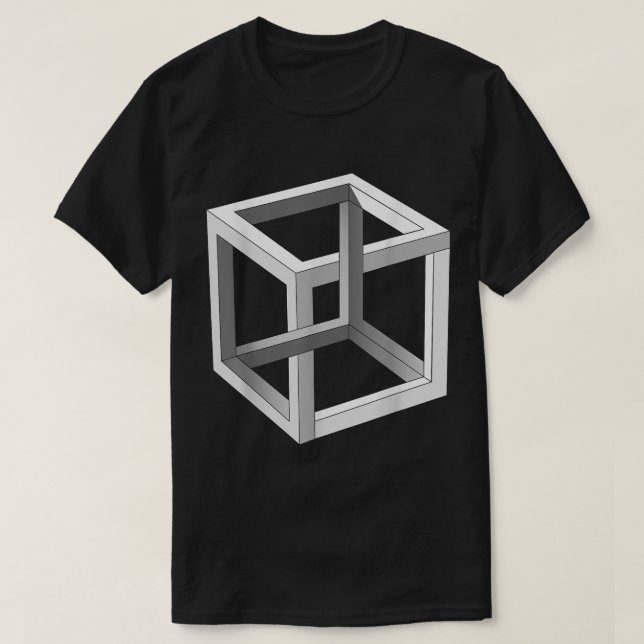 Camiseta Imposible cubo (cubo irracional) Ilusión óptica (Diseño del anverso)