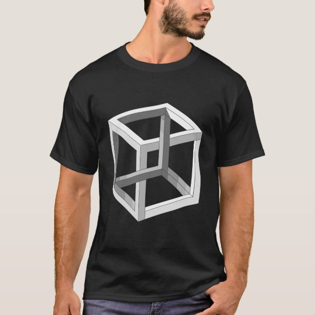 Camiseta Imposible cubo de ilusión óptica de cubo irraciona (Anverso)