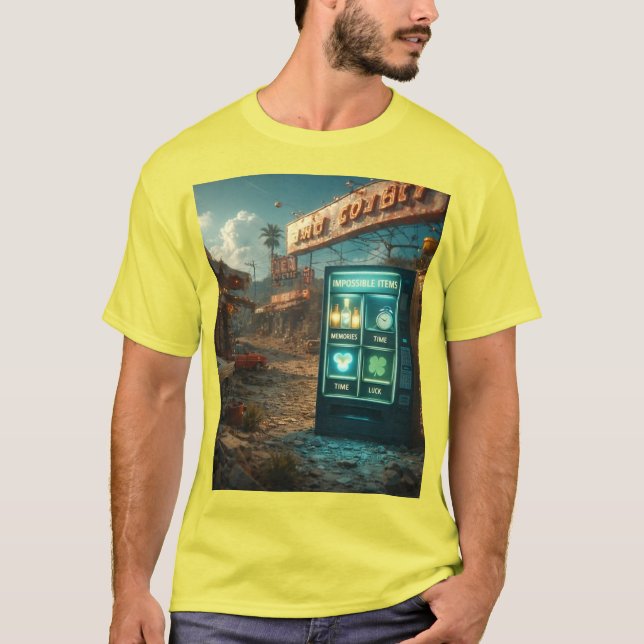 Camiseta Impossible Items Vending Machine – Surreal Retro D (Anverso)