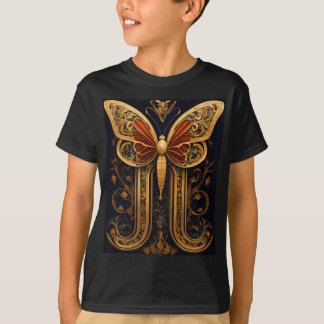 Camiseta impresa con mariposa dorada - Elegante y 