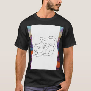 Camiseta impresa con tema de gato