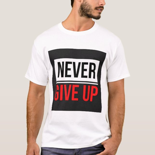 Camiseta Impresa con Texto Nunca te Rindas (Anverso)