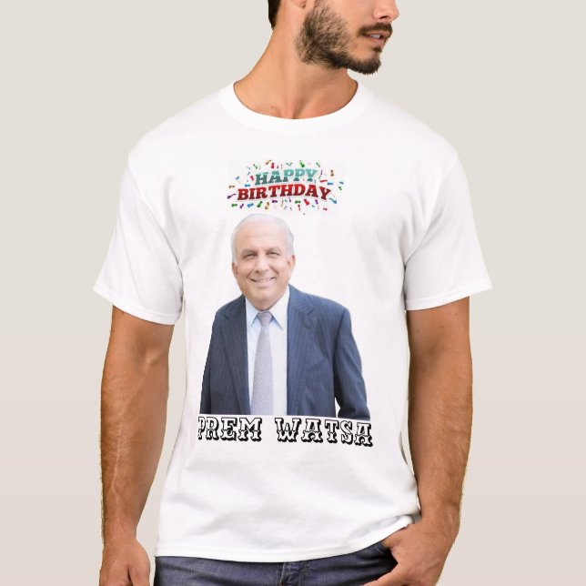 Camiseta impresa de cumpleaños de Prem Watsa (Anverso)