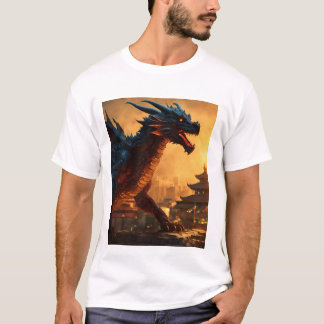 Camiseta impresa de dragón