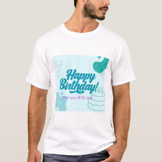camiseta impresa de feliz cumpleaños