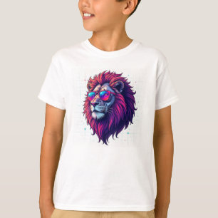 Camiseta Impresa De León Majestuosa - Cuello redon