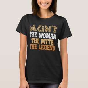 Camiseta Impresa de leopardo, tía, mujer mito, leyenda de m