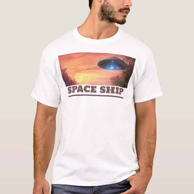 Camiseta impresa de un buque espacial (Anverso)