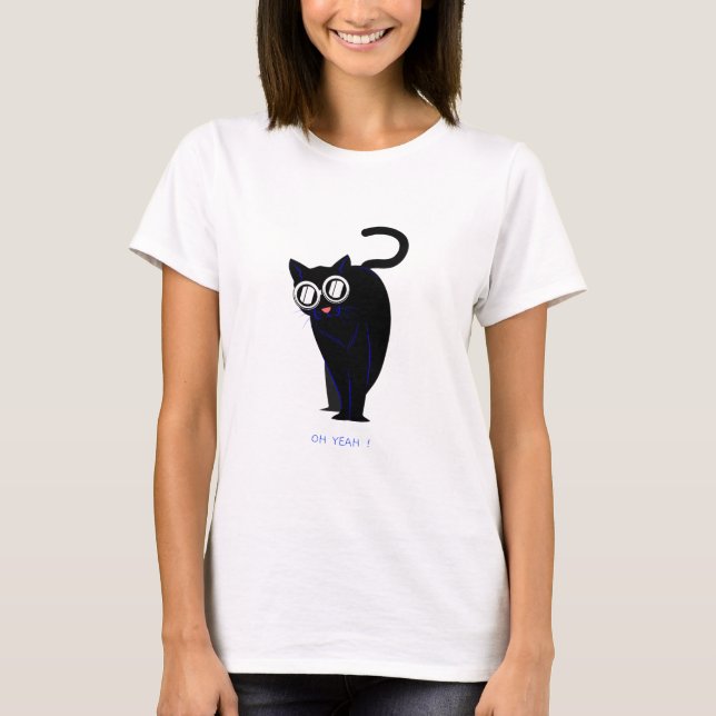 Camiseta Impresa Gatos Gafas (Anverso)