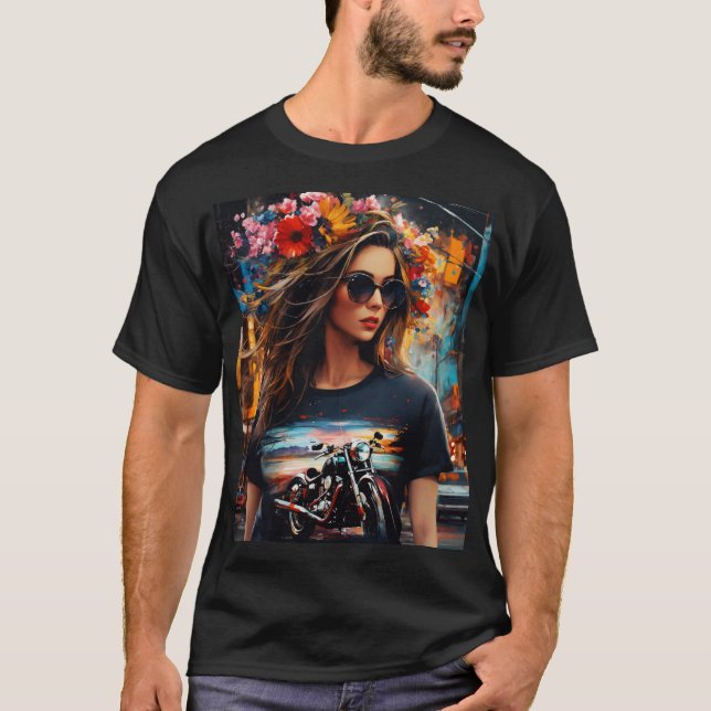 Camiseta impresa negra oscura (Anverso)