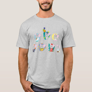 Camiseta impresa sobre elefantes