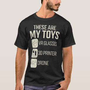 Camiseta Impresión 3D de Drones Piloto Entusiasta de VR Vir