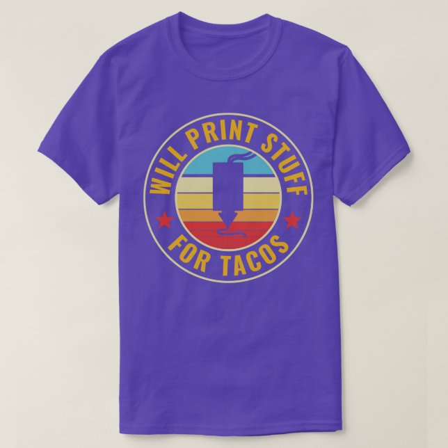 Camiseta Impresión 3D Funny Impresión de Tacos en 3D (Diseño del anverso)
