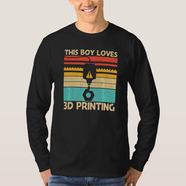 Camiseta Impresión 3D genial para chicos hombres impresora  (Anverso)
