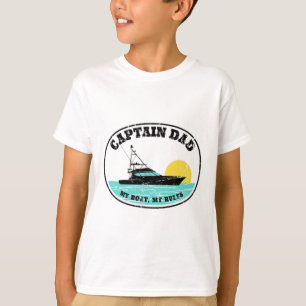 Camiseta (Impresión a 2 caras) Capitán Papá Mi Barco Mis Re