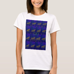 Camiseta Impresión abstracta azul francés "Let's Go Zebra"