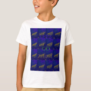 Camiseta Impresión abstracta azul francés "Let's Go Zebra"