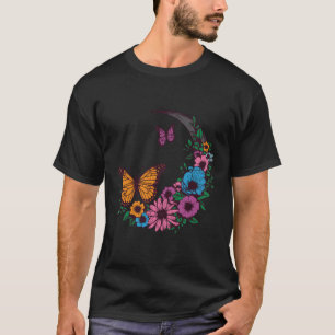 Camiseta Impresión Ai de Flor Floral Celestial de Flor de L