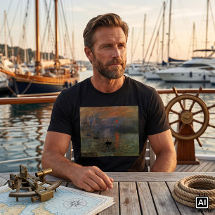 Camiseta Impresión Amanecer de Claude Monet, Arte Vintage