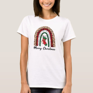 Camiseta Impresión arcoiris con relleno de búfalo y leopard