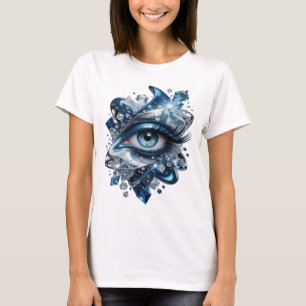 Camiseta Impresión artística ABSTRACTA de plata Statement