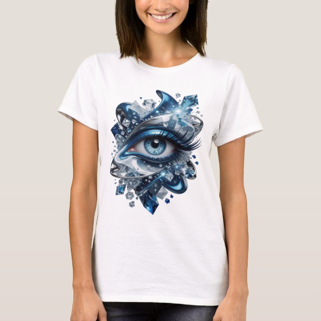 Camiseta Impresión artística ABSTRACTA de plata Statement (Anverso)