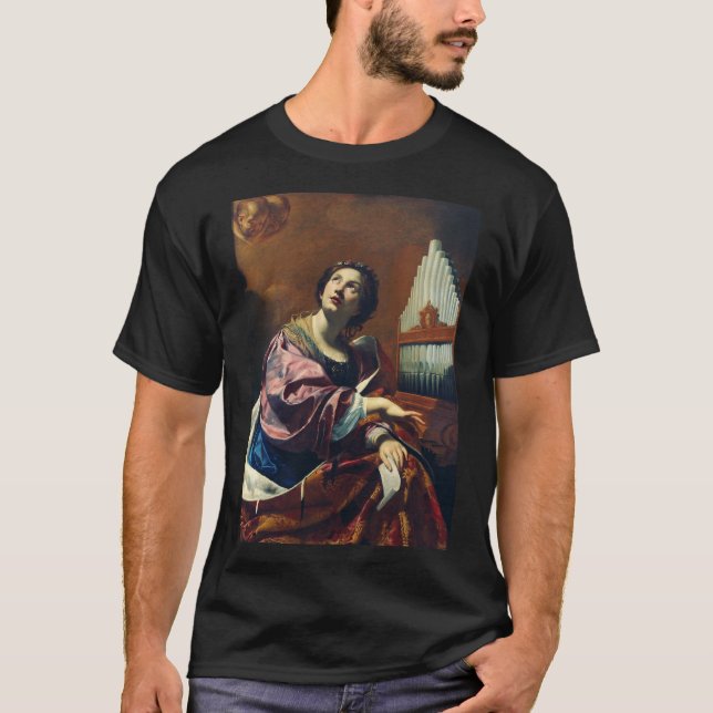 Camiseta Impresión artística "Concierto celestial" de Santa (Anverso)