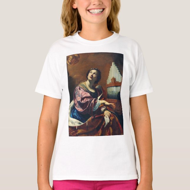 Camiseta Impresión artística "Concierto celestial" de Santa (Anverso)