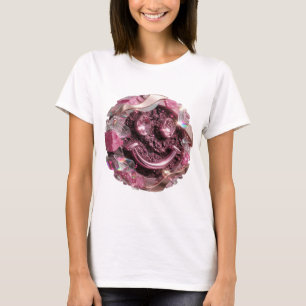 Camiseta Impresión artística de cara feliz de plata