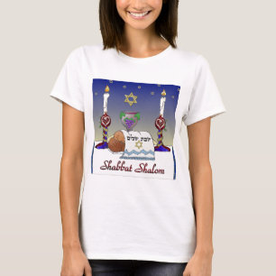 Camiseta Impresión artística de Judaica Shabbat Shalom