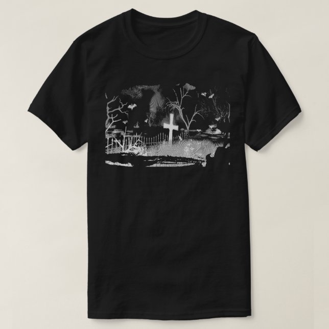 Camiseta Impresión artística de murciélagos de cementerio e (Diseño del anverso)